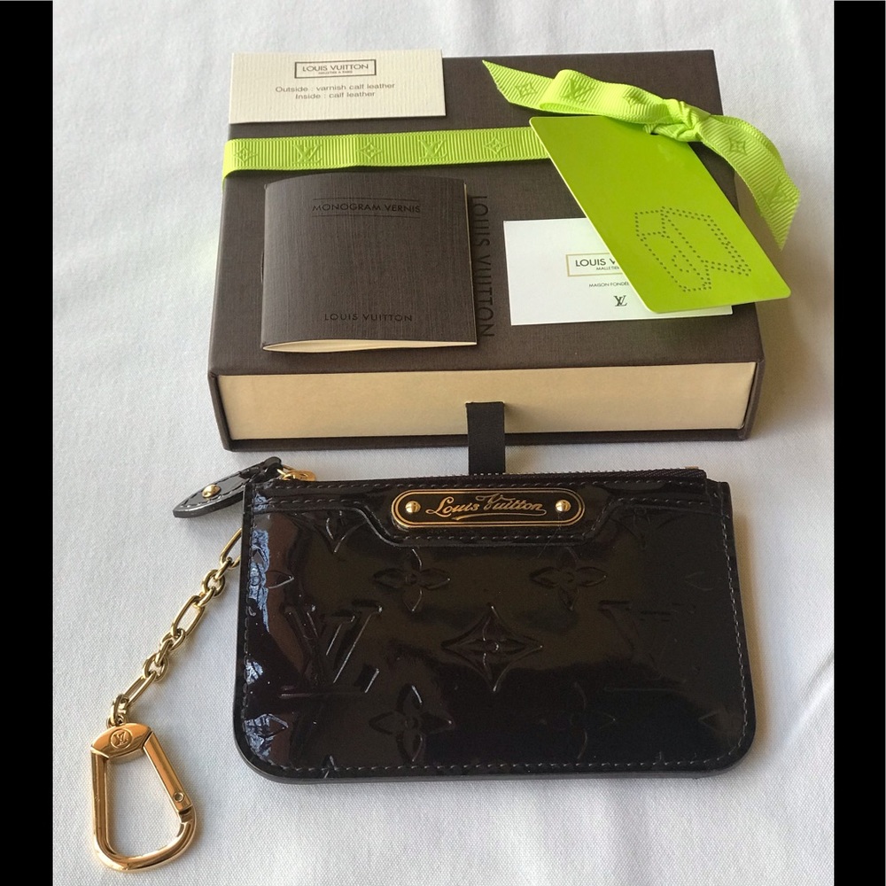 💯Authentic Louis Vuitton Vernis Amarante pochette cles key coin pouch 🥰